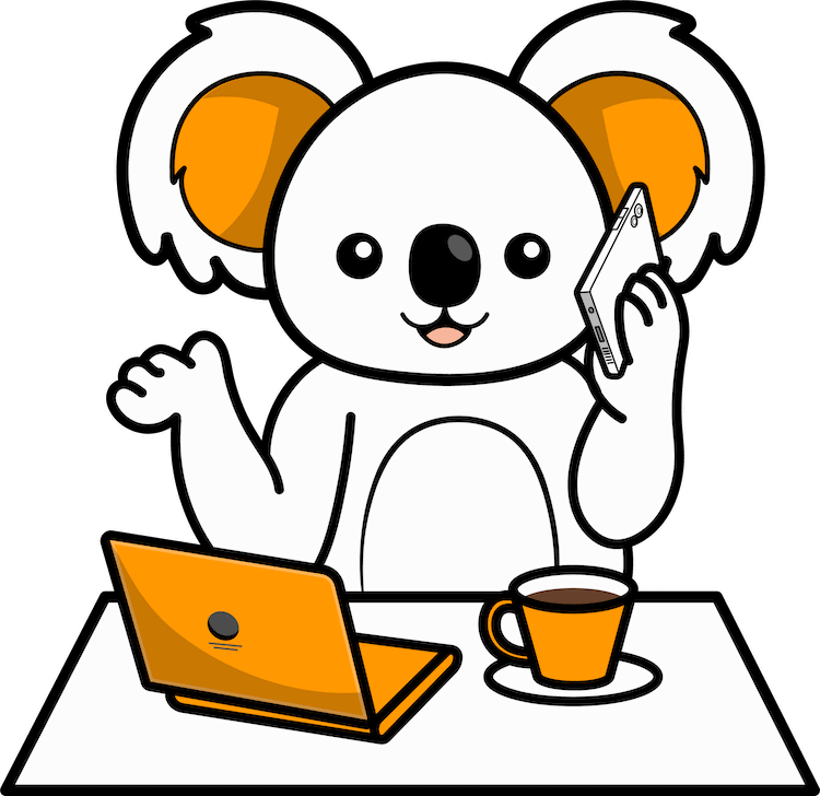 Loan Comparison genius Koala with phone